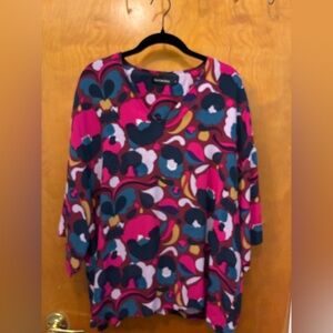 Marimekko Pink and Blue Floral Blouse